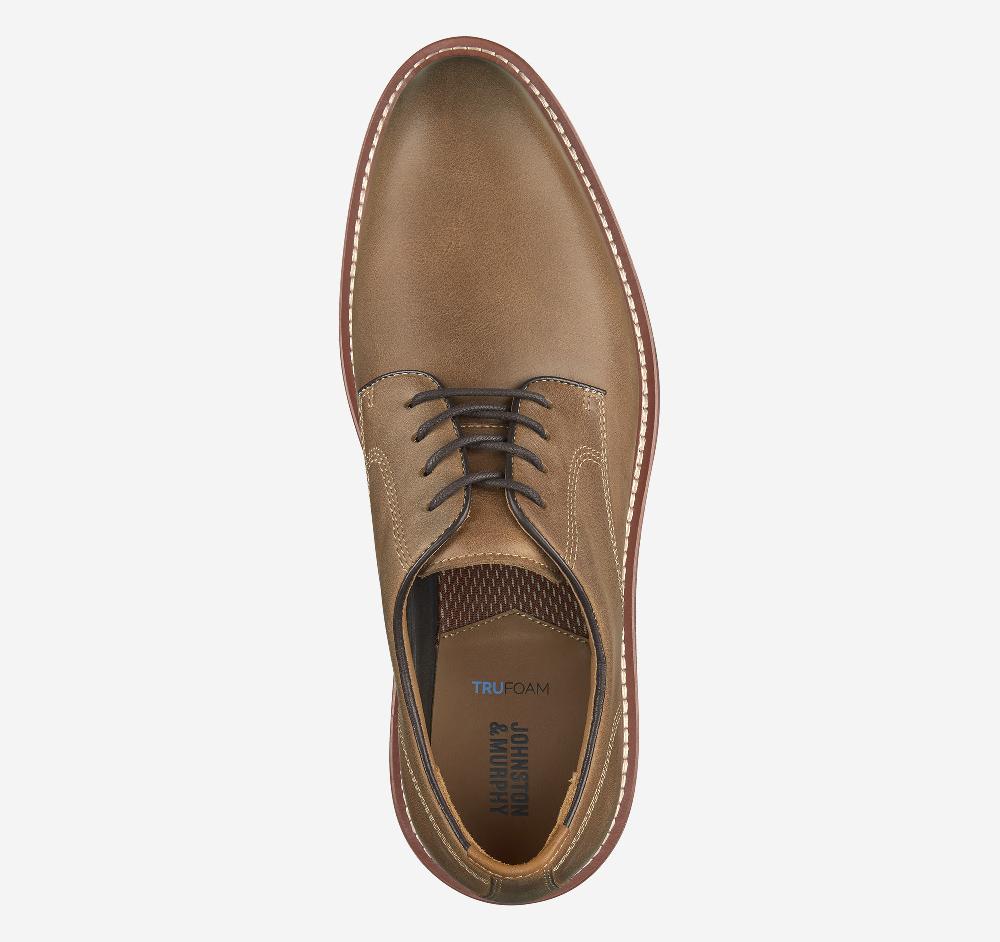 Johnston & Murphy Upton Plain Toe Tan Oiled Full Grain
