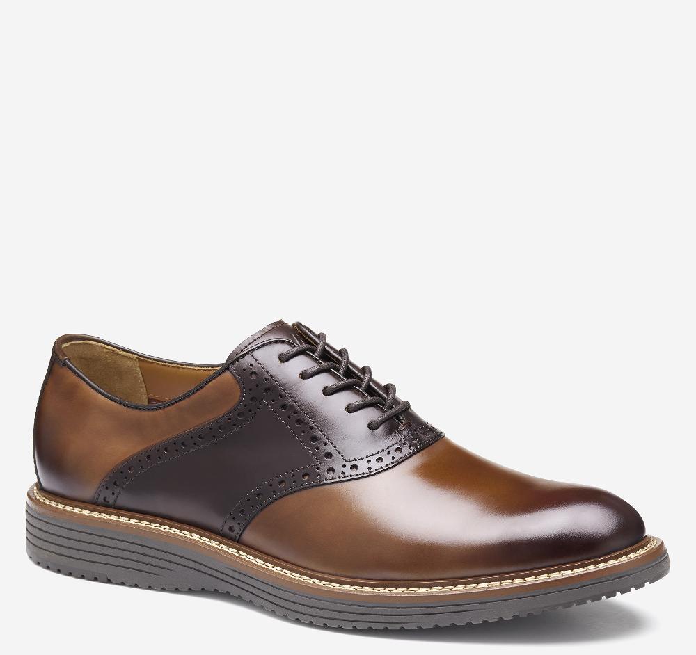 Johnston & Murphy Upton Saddle Tan/Mahogany Full Grain