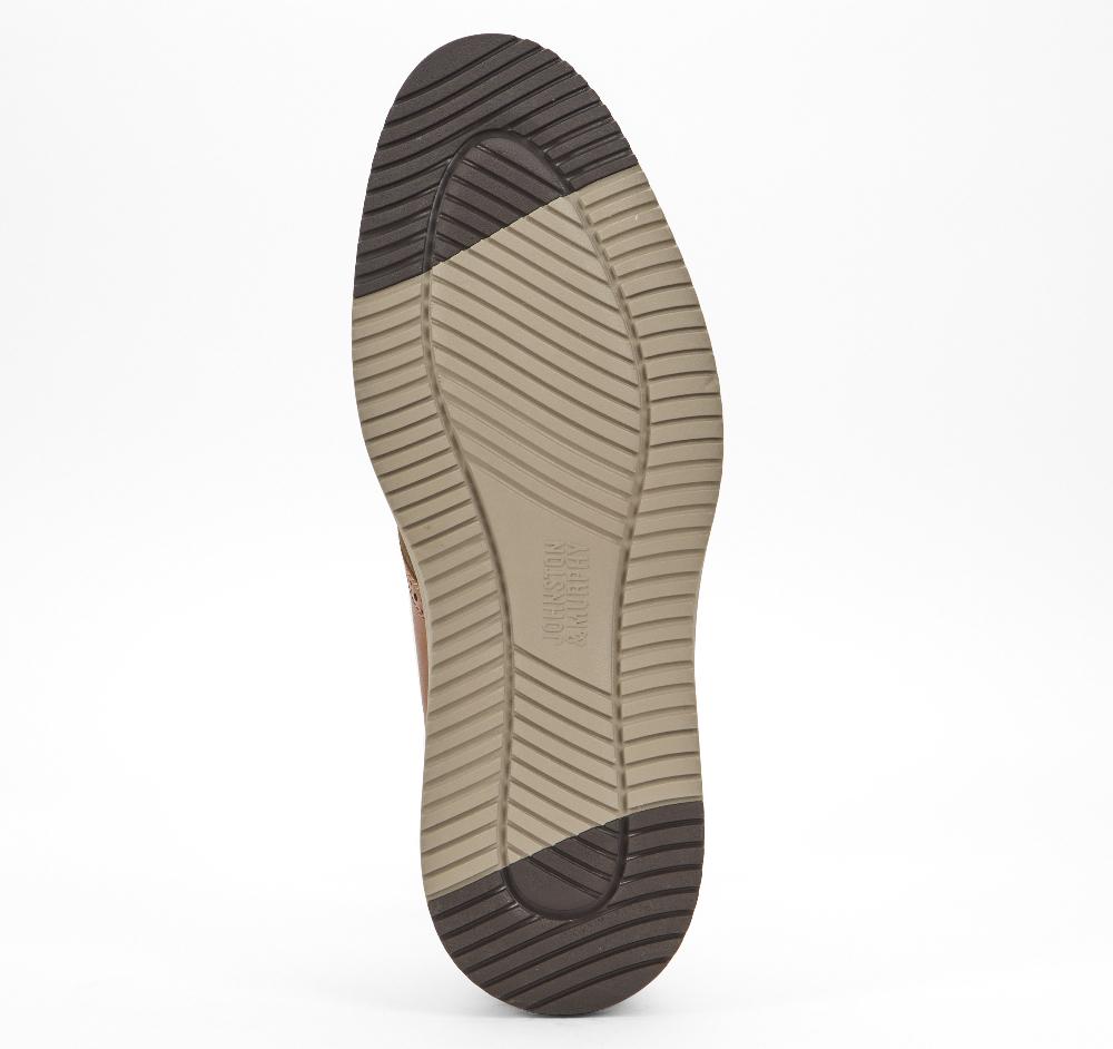 Johnston & Murphy Upton Saddle Taupe Nubuck/Tan Full Grain Leather