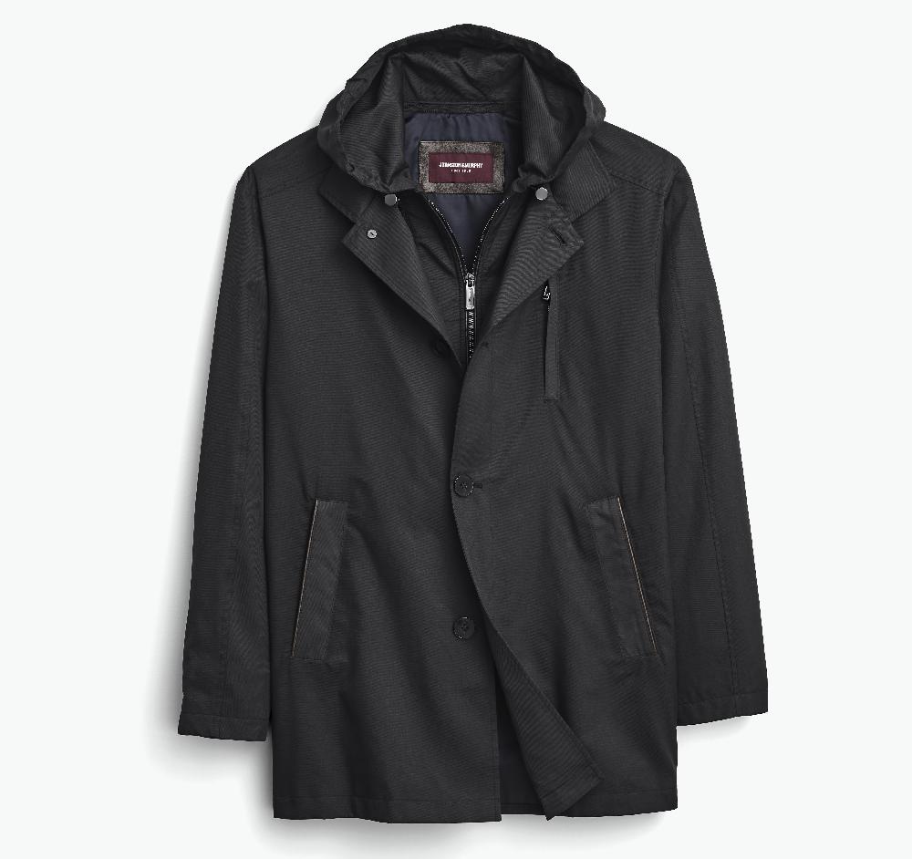 Johnston & Murphy Upton Water-Resistant Raincoat Black
