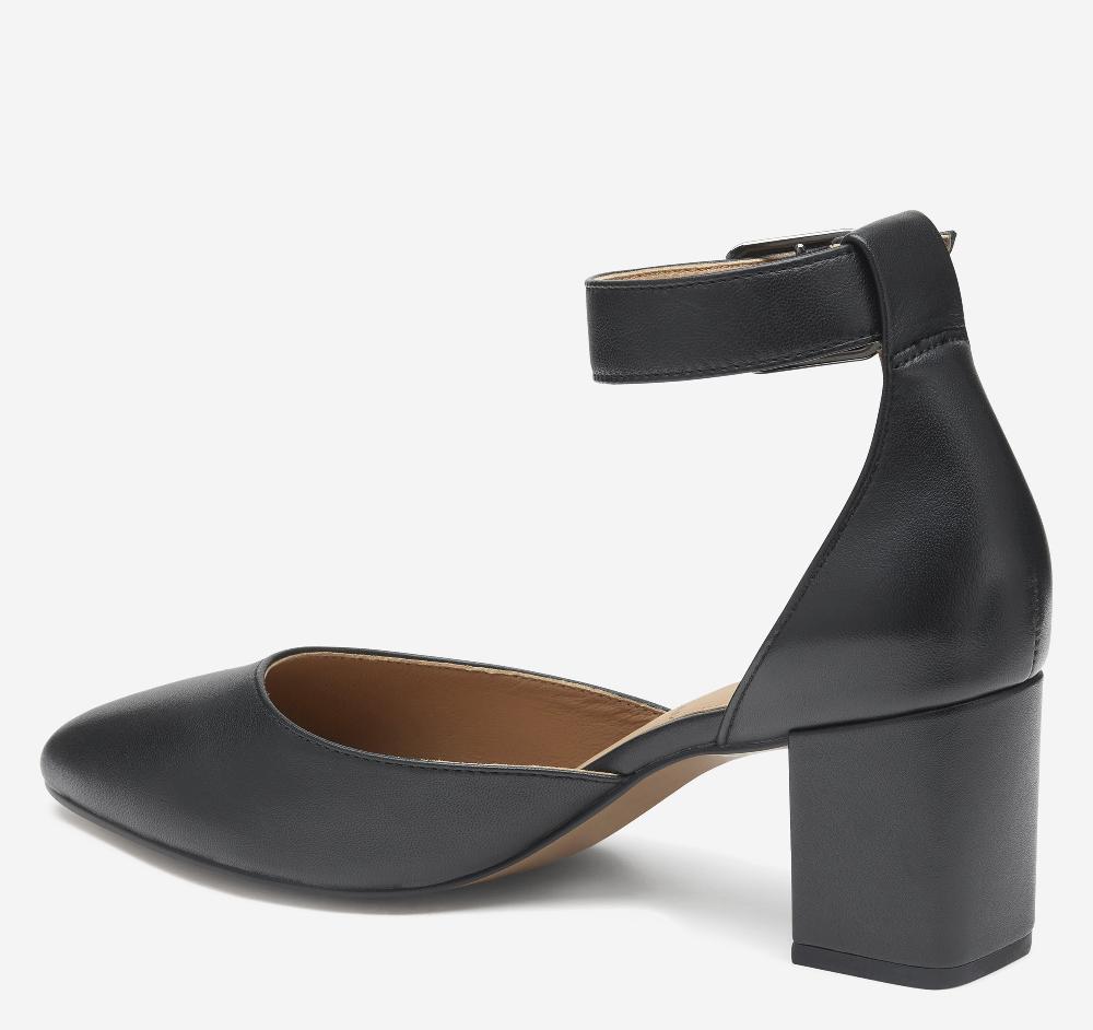 Johnston & Murphy Vicki Ankle Strap Black Glove Leather