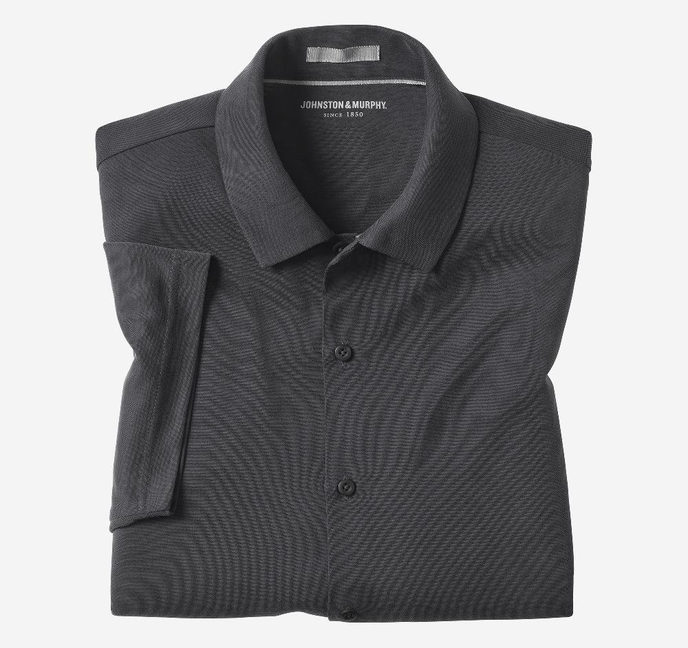 Johnston & Murphy Vintage Birdseye Button-Front Shirt Black