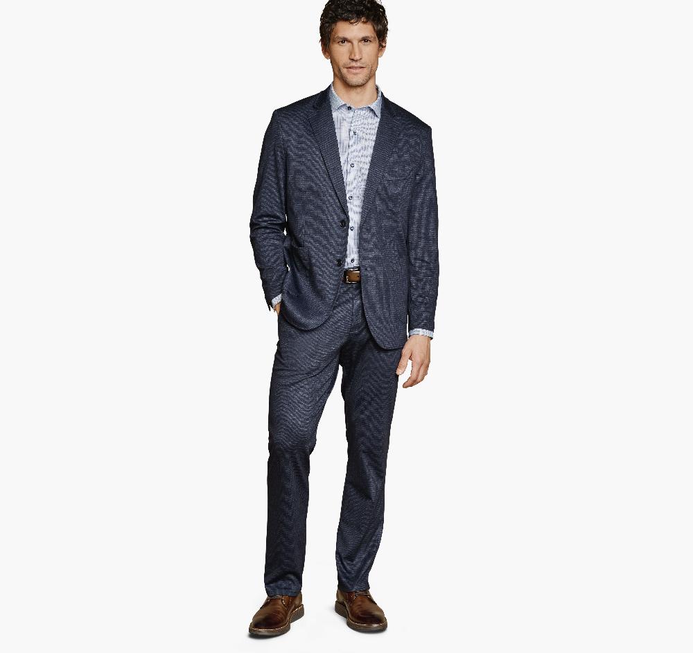 Johnston & Murphy XC Flex® Knit Blazer Navy Micro Houndstooth