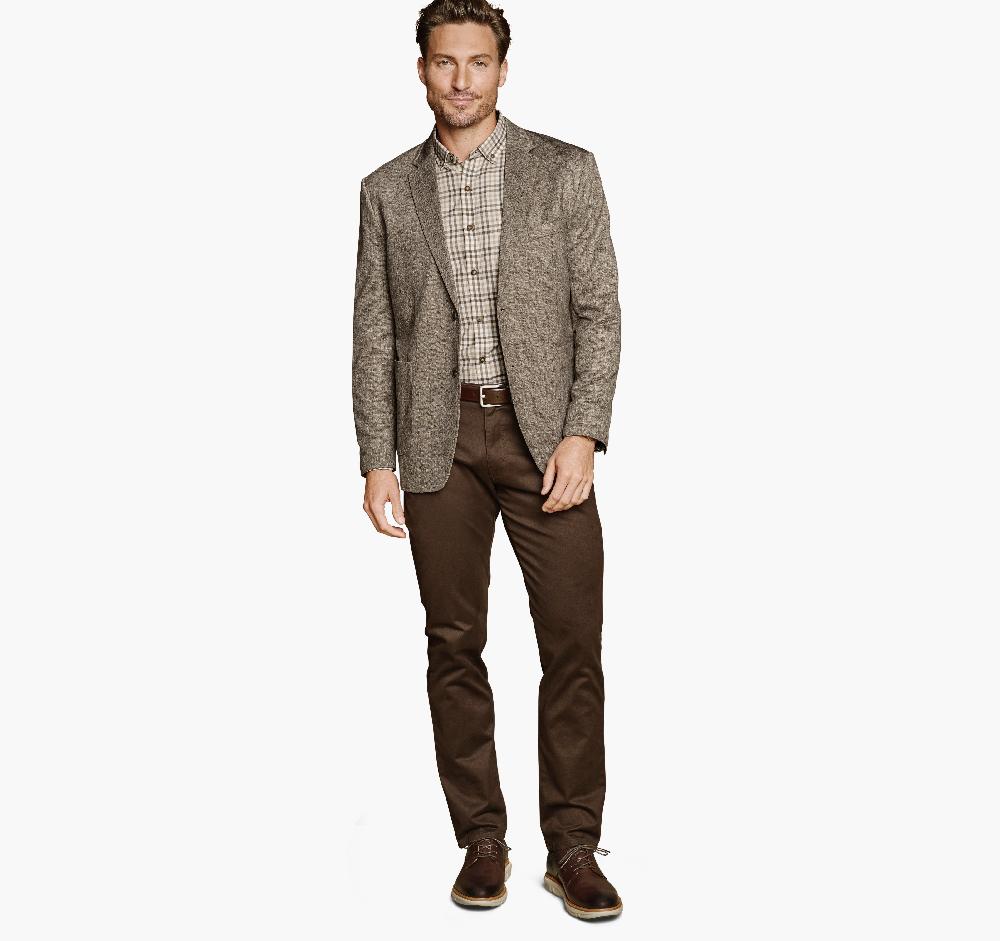 Johnston & Murphy XC Flex® Knit Blazer Tan Herringbone