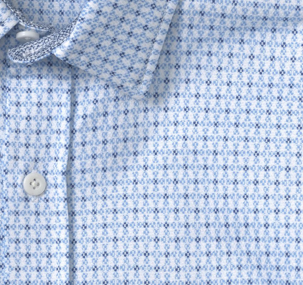 Johnston & Murphy XC Flex® Short-Sleeve Birdseye Shirt Blue Flower