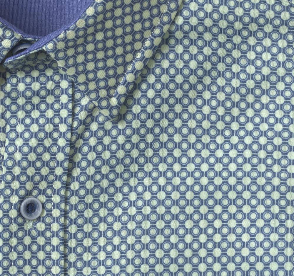 Johnston & Murphy XC Flex® Short-Sleeve Print Knit Shirt Blue Heather