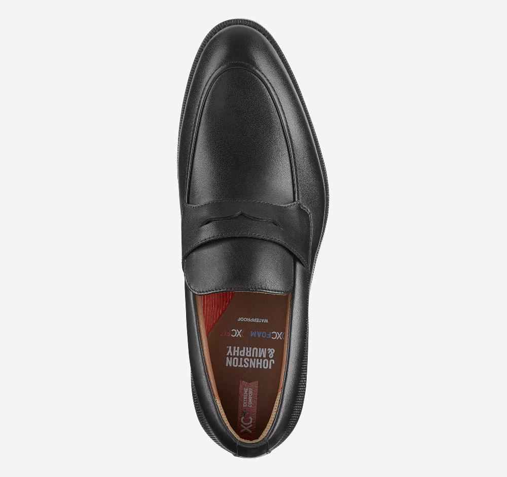 Johnston & Murphy XC+™ Copley Penny Loafer Black Waterproof Full Grain Leather