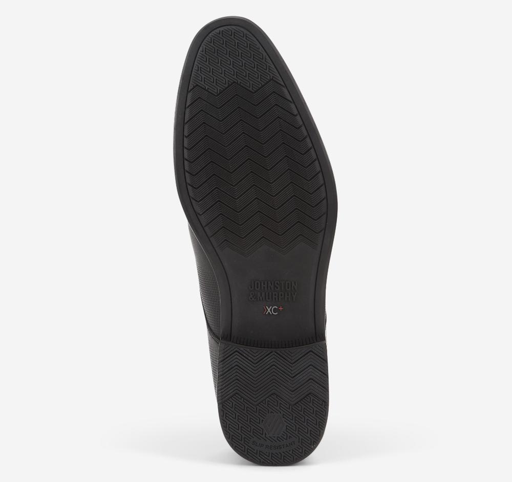 Johnston & Murphy XC+™ Copley Plain Toe Black Embossed Waterproof Full Grain Leather