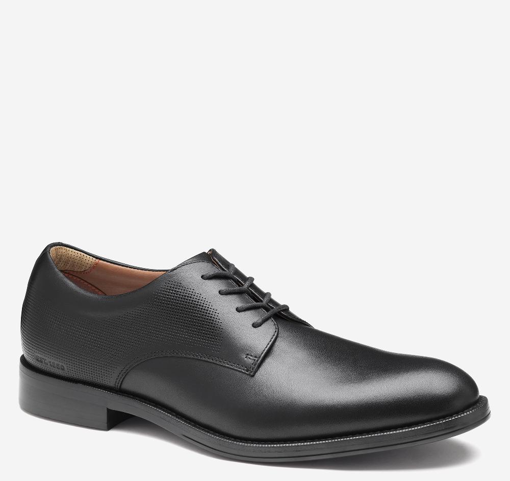 Johnston & Murphy XC+™ Copley Plain Toe Black Embossed Waterproof Full Grain Leather
