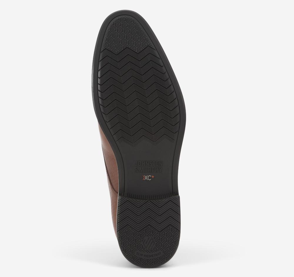 Johnston & Murphy XC+™ Copley Wingtip Cognac Embossed Waterproof Full Grain Leather