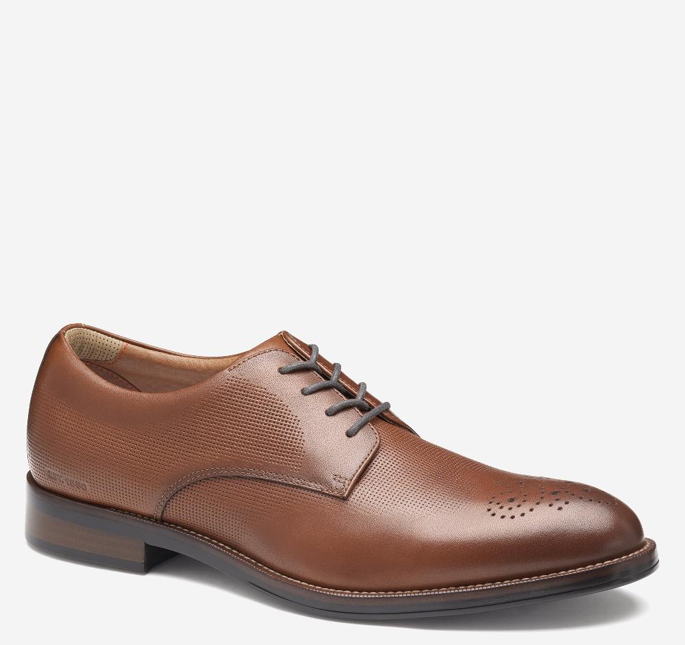 Johnston & Murphy XC+™ Copley Wingtip Cognac Embossed Waterproof Full Grain Leather