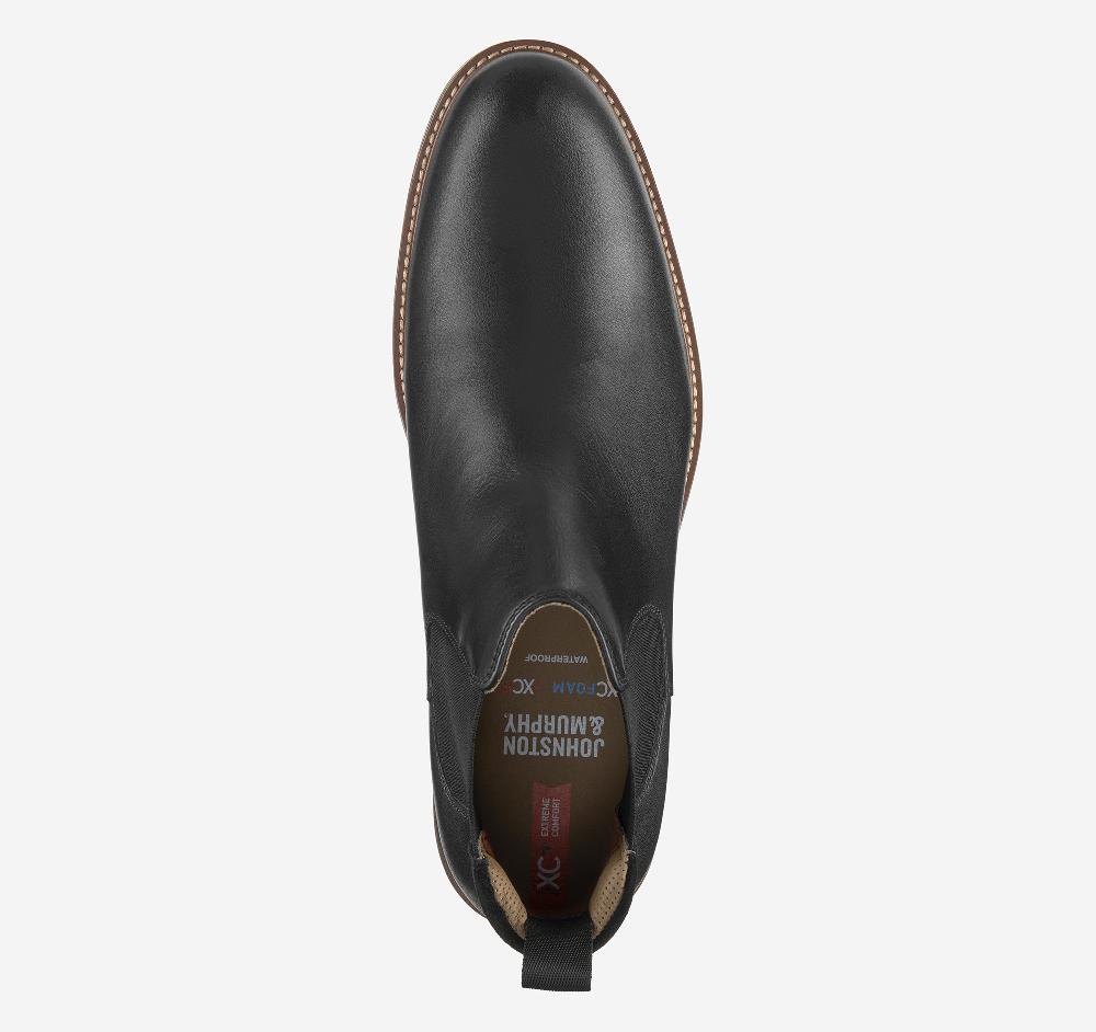 Johnston & Murphy XC+™ Durham Chelsea Boot Black Waterproof Full Grain Leather