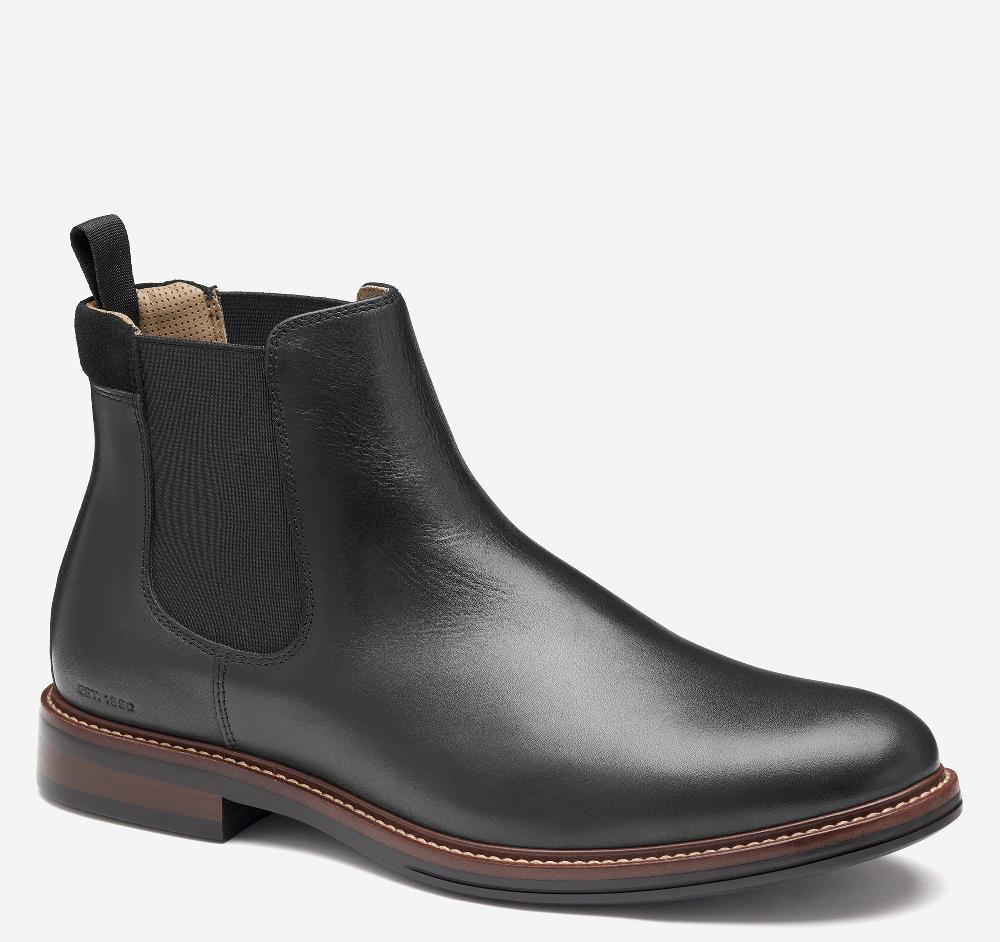 Johnston & Murphy XC+™ Durham Chelsea Boot Black Waterproof Full Grain Leather
