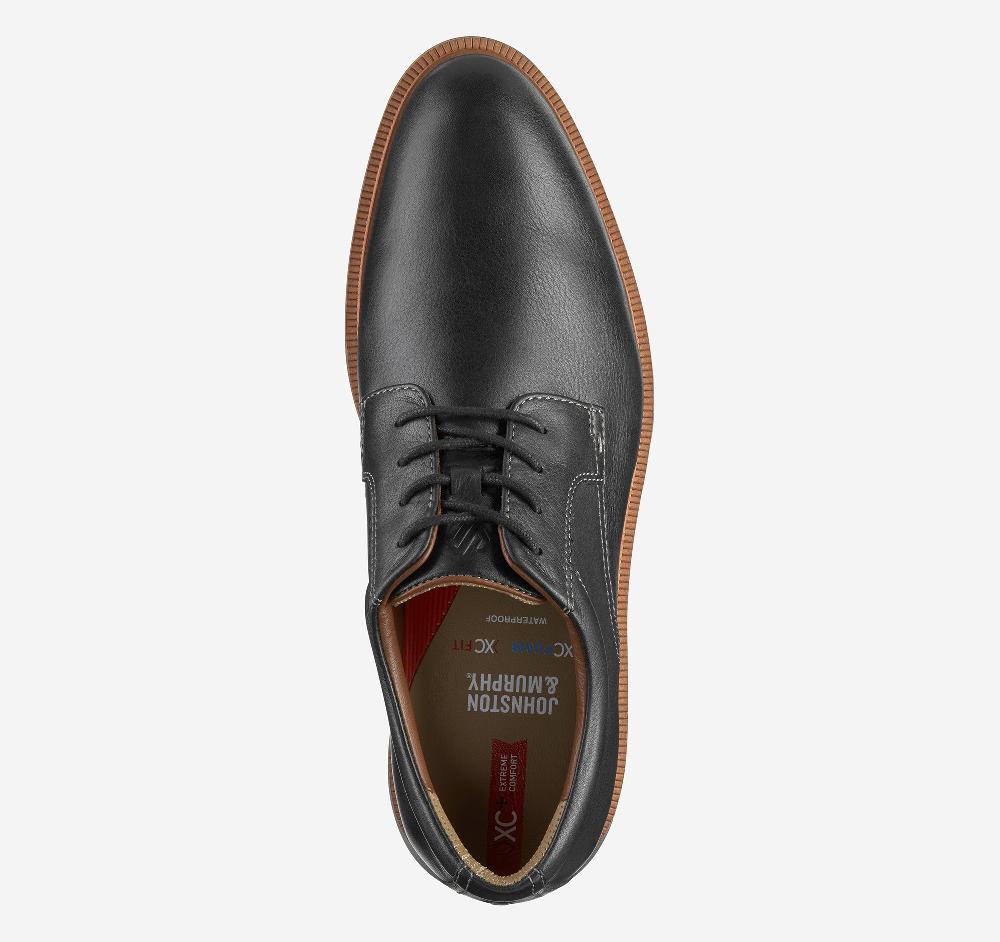 Johnston & Murphy XC+™ Parker Plain Toe Black Waterproof Full Grain Leather