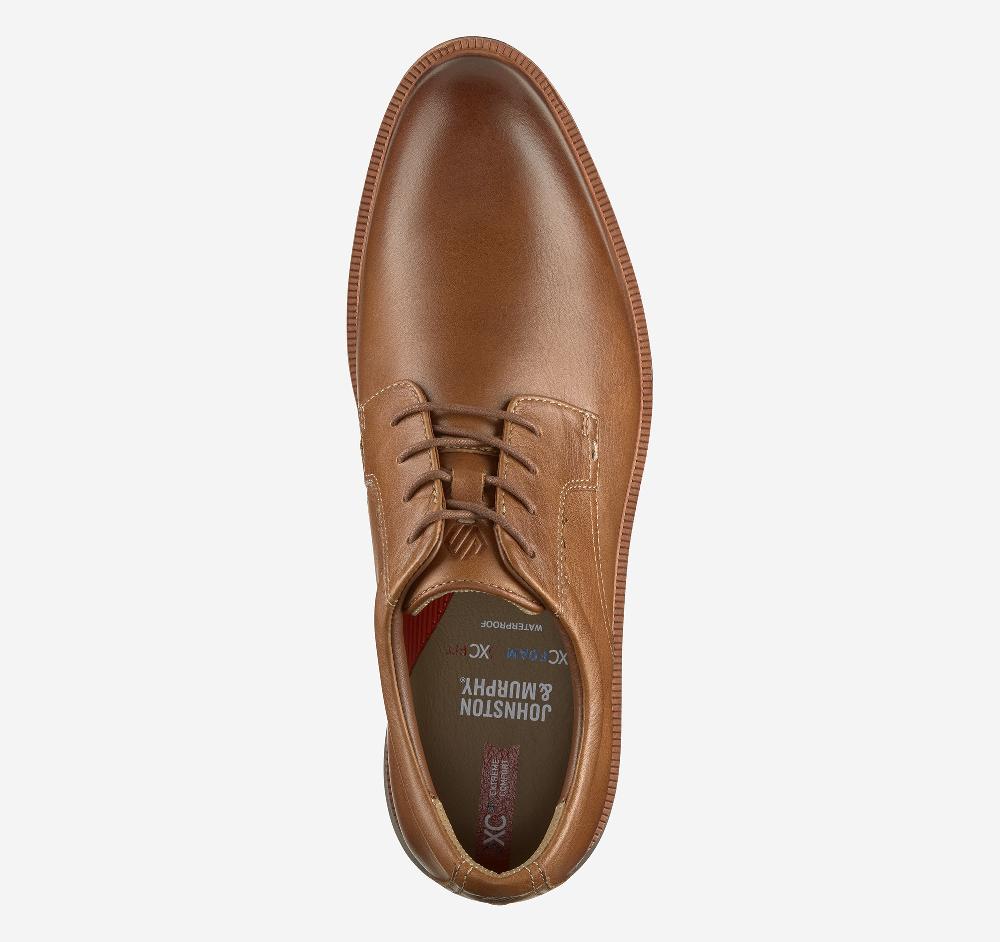 Johnston & Murphy XC+™ Parker Plain Toe Tan Waterproof Full Grain Leather