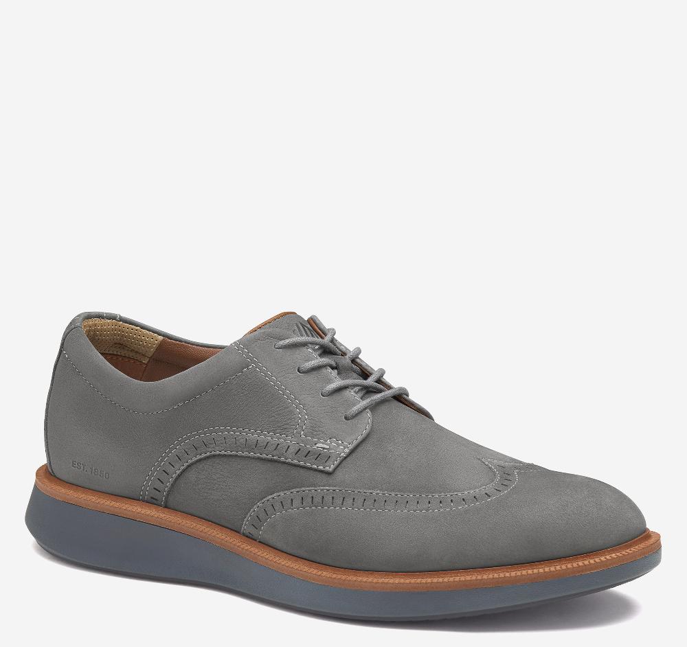 Johnston & Murphy XC+™ Parker Wingtip Gray Waterproof Nubuck