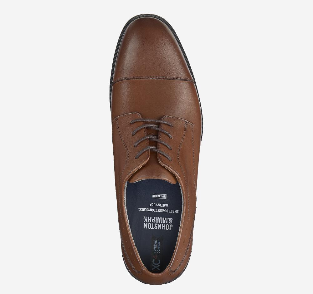 Johnston & Murphy XC4® Maddox Cap Toe Tan Waterproof Full Grain