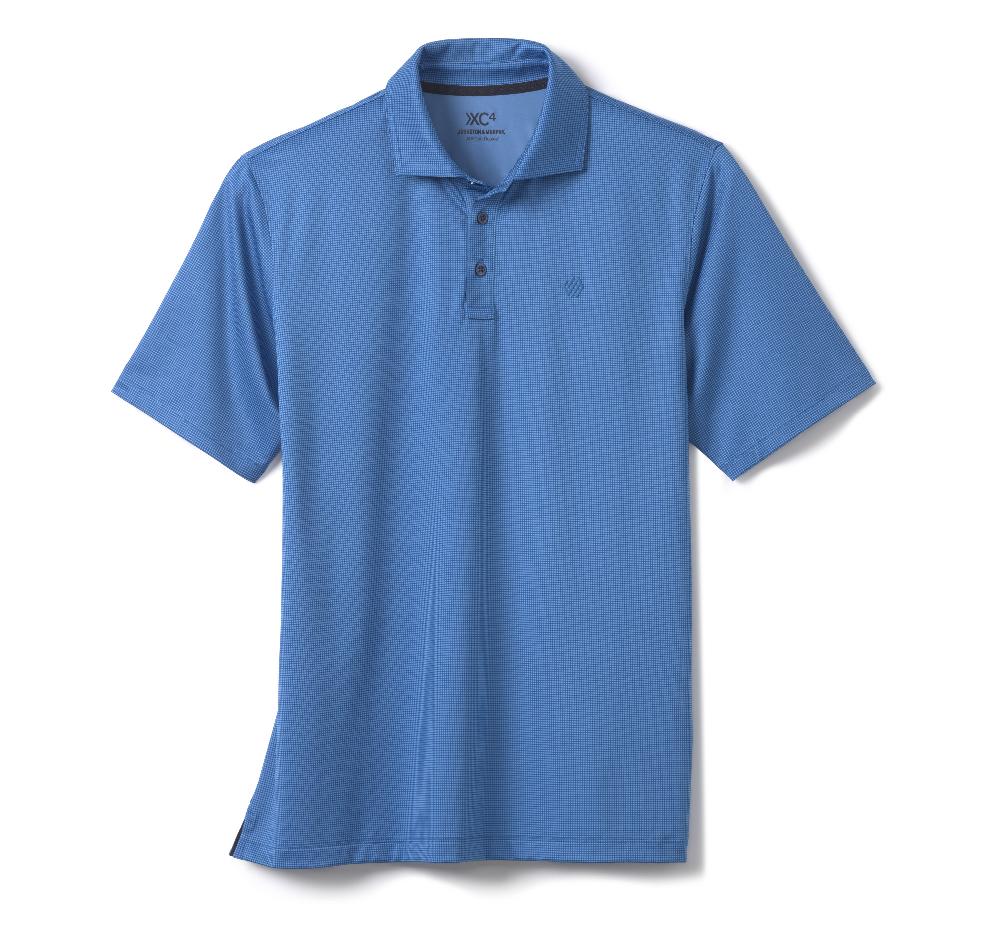 Johnston & Murphy XC4® Performance Gingham Polos + Cool Degree™ Blue/Navy Mini Gingham
