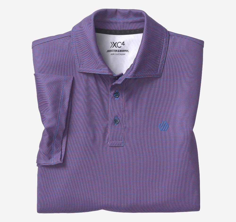 Johnston & Murphy XC4® Performance Gingham Polos + Cool Degree™ Red/Navy Mini Gingham