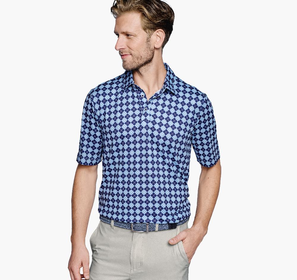 Johnston & Murphy XC4® Performance Polo Navy/Blue Argyle