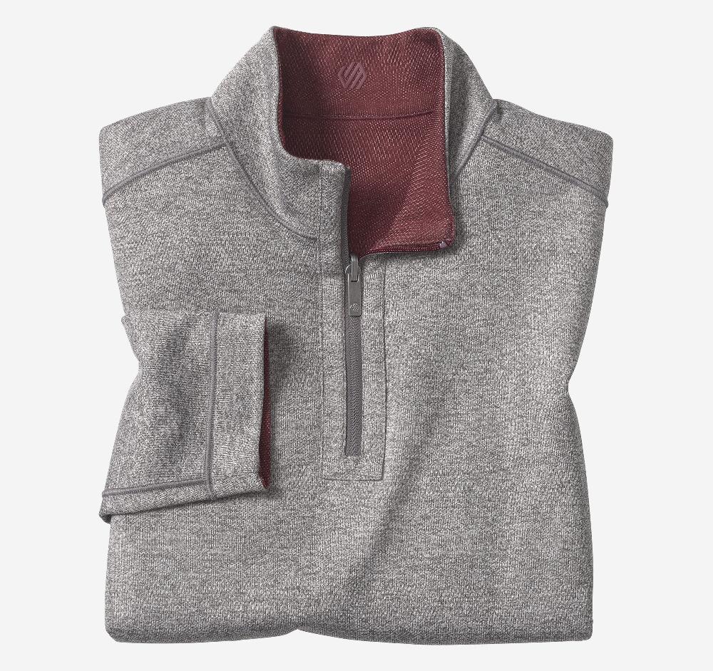 Johnston & Murphy XC4® Performance Reversible Quarter-Zip Burgundy/Charcoal