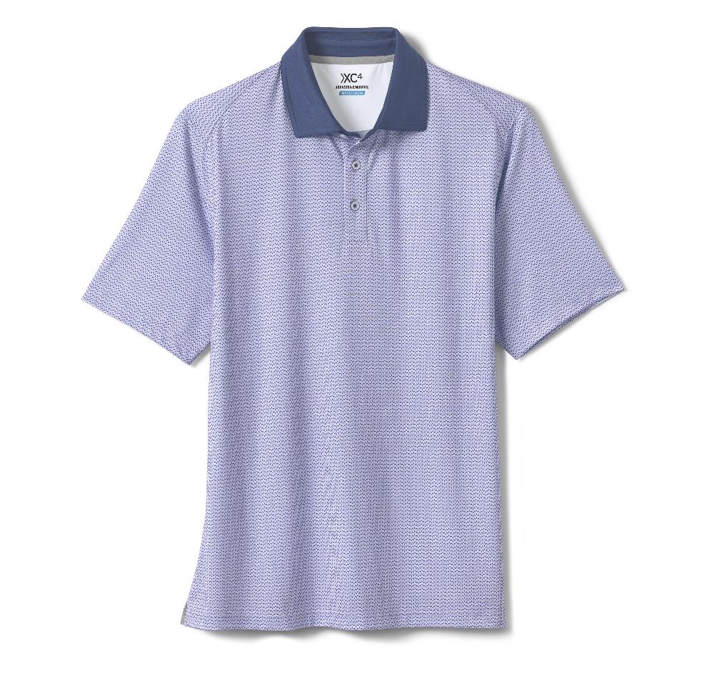 Johnston & Murphy XC4® Performance Solid-Collar Print Polos + Cool Degree™ Purple Geo