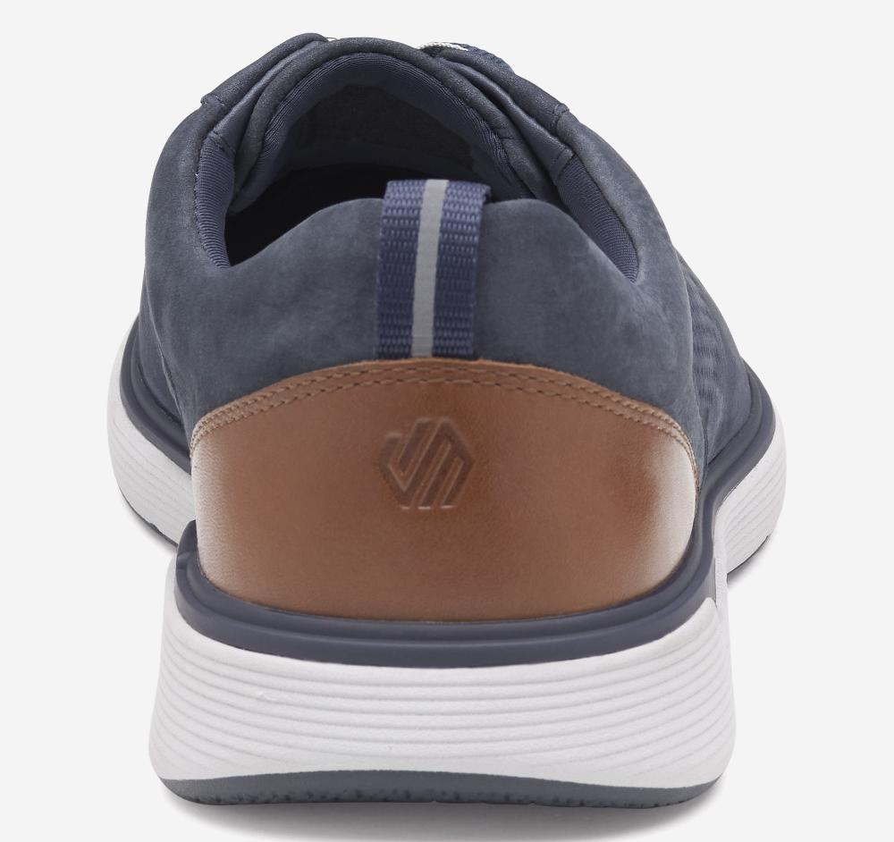Johnston & Murphy XC4® Prentiss 2 Embossed U-Throat Navy Tumbled Nubuck