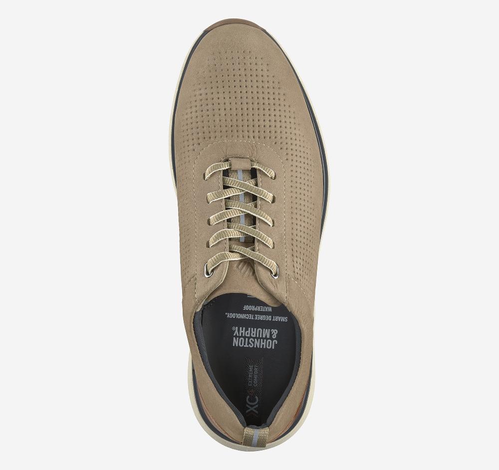 Johnston & Murphy XC4® Prentiss 2 Embossed U-Throat Taupe Tumbled Nubuck