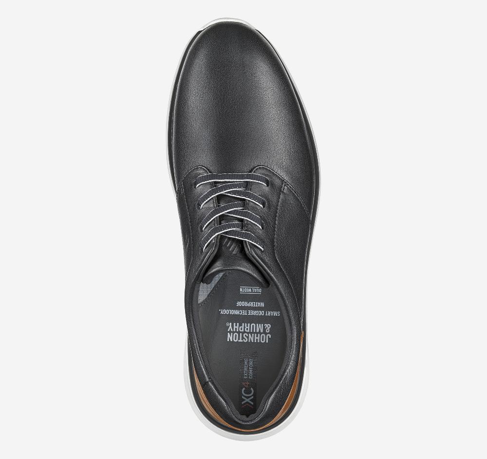 Johnston & Murphy XC4® Prentiss 2 Plain Toe Black Waterproof Full Grain