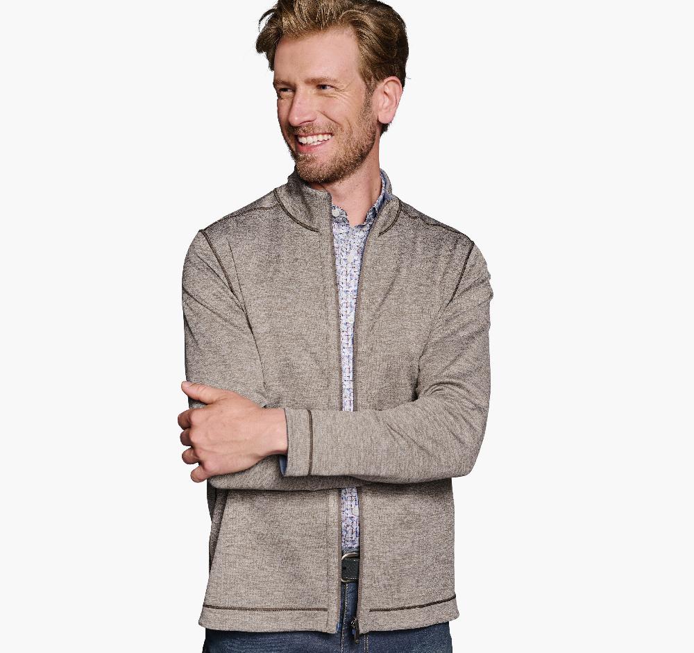 Johnston & Murphy XC4® Reversible Full Zip Light Blue/Tan