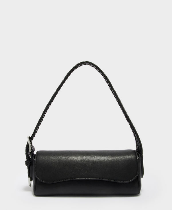 J & M Davidson Bonny Baguette With Plaited Handle Black