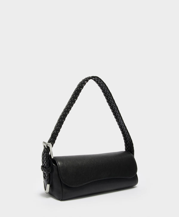J & M Davidson Bonny Baguette With Plaited Handle Black