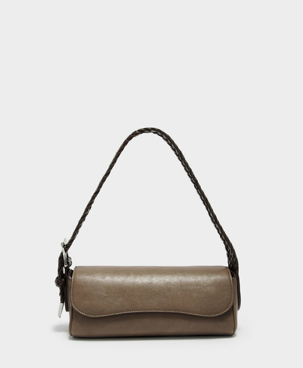 J & M Davidson Bonny Baguette With Plaited Handle Havana