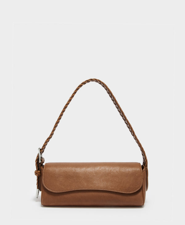 J & M Davidson Bonny Baguette With Plaited Handle Tan