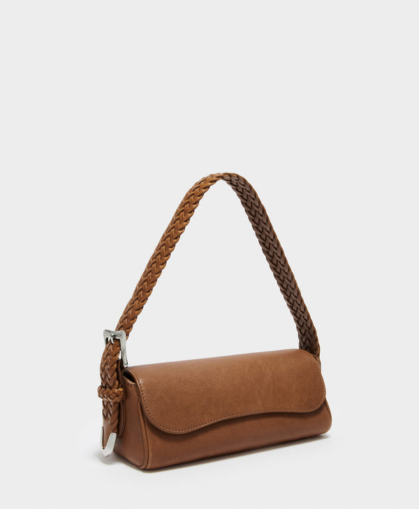 J & M Davidson Bonny Baguette With Plaited Handle Tan