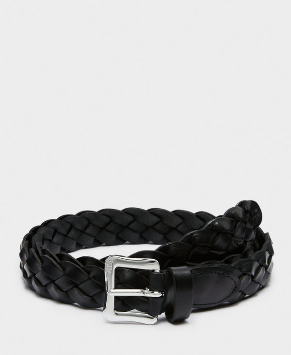 J & M Davidson Envelope Buckle Wide Plaited Belt 25mm Leopard