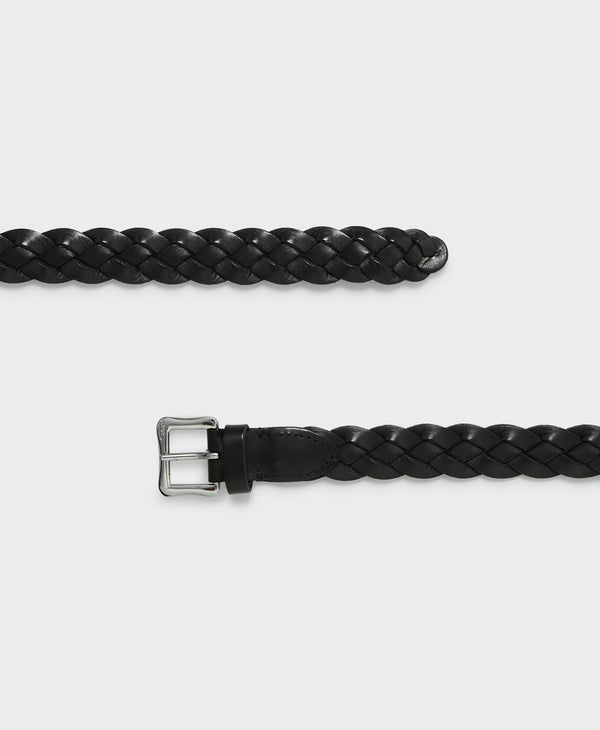 J & M Davidson Envelope Buckle Wide Plaited Belt 25mm Leopard