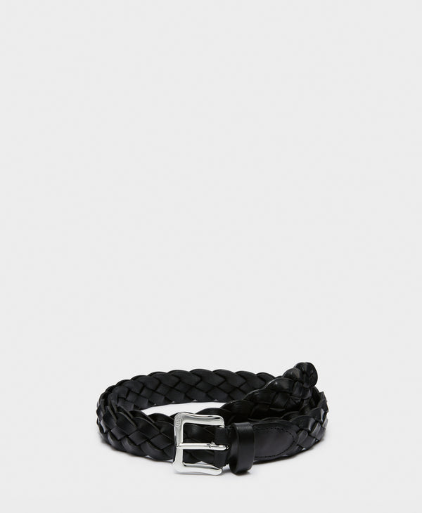 j & m davidson Envelope Buckle Wide Plaited Belt - 25mm Leopard