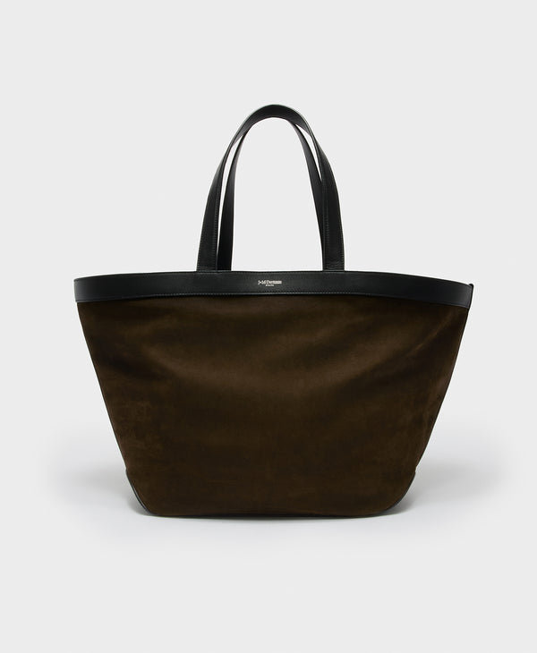 J & M Davidson Bicolour Large Voyage Tote Marron