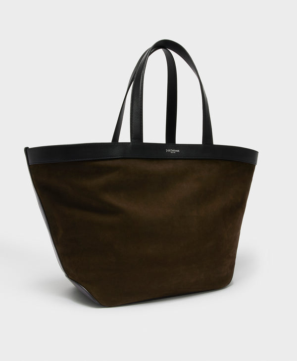 J & M Davidson Bicolour Large Voyage Tote Marron