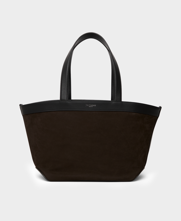 J & M Davidson Bicolour Medium Voyage Tote Marron