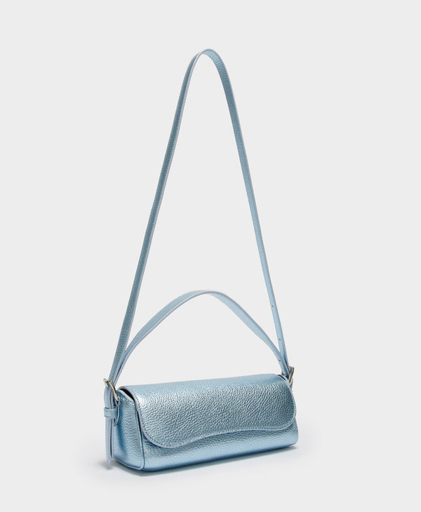 J & M Davidson Bonny Baguette Metallic Blue