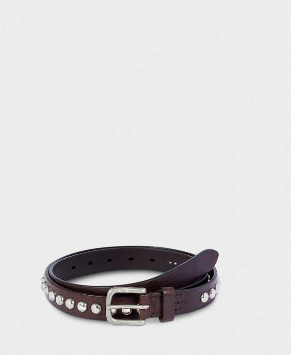 j & m davidson Dome Rivets Narrow Belt - 25mm Leopard