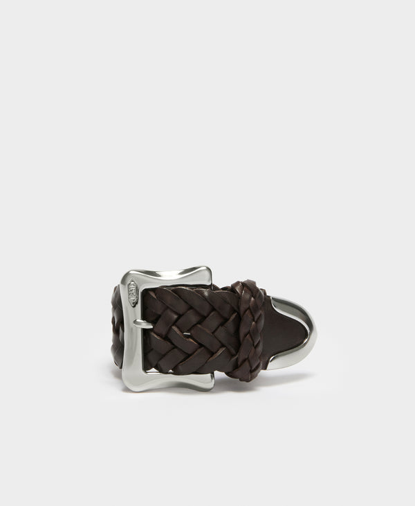 J & M Davidson Plaited Envelope Bracelet Leopard