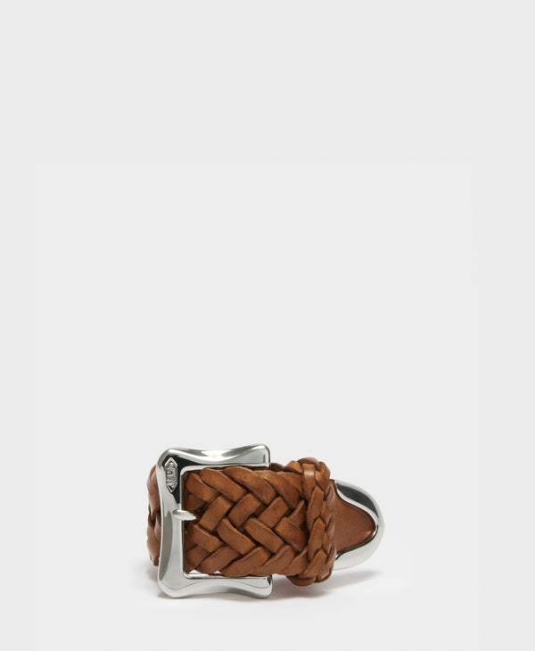 j & m davidson Plaited Envelope Bracelet Leopard