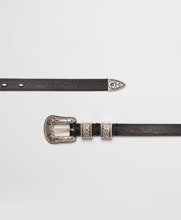 J & M Davidson Western Buckle Belt - 20mm Leopard