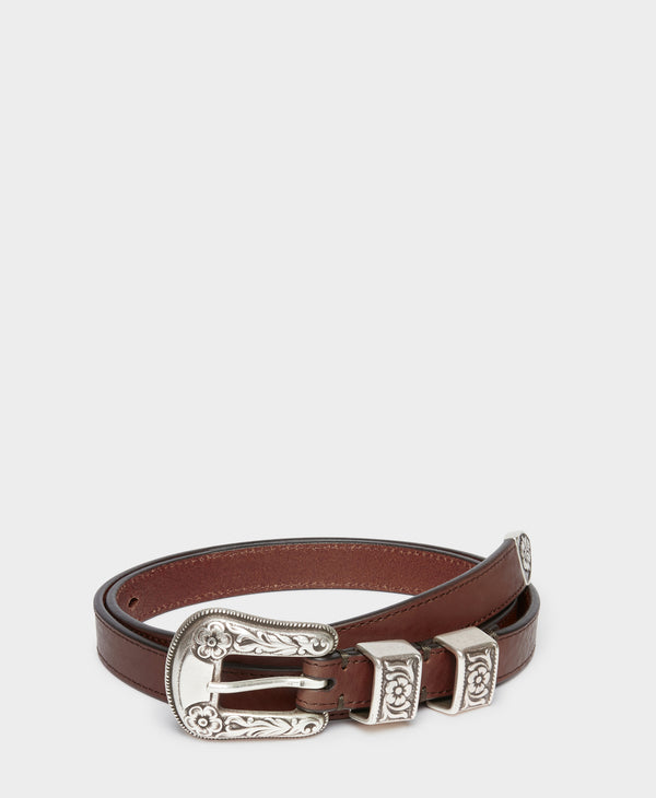j & m davidson Western Buckle Belt -20mm Leopard