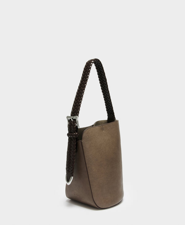 J & M Davidson Mini Quiver Bucket With Plaited Handle Havana