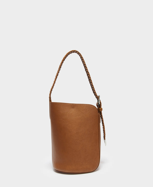 J & M Davidson Mini Quiver Bucket With Plaited Handle Tan