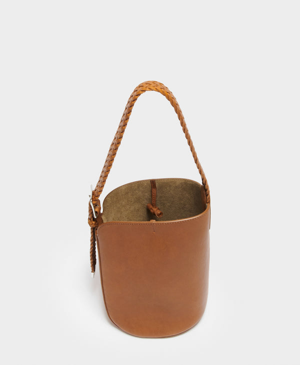 J & M Davidson Mini Quiver Bucket With Plaited Handle Tan